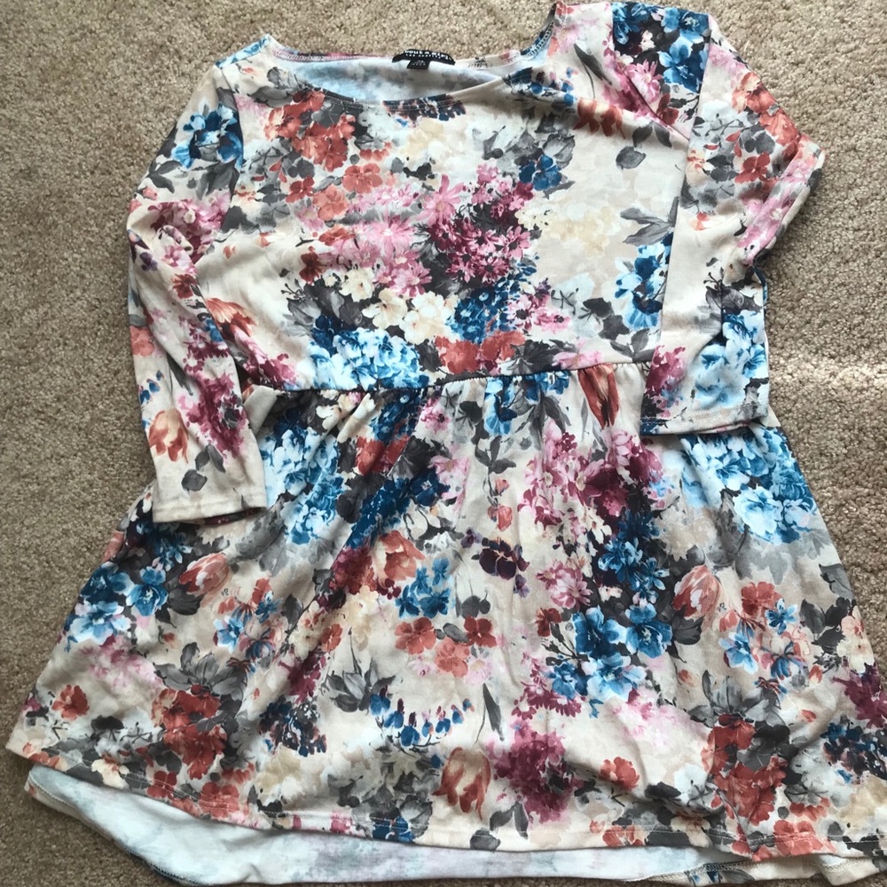 XL floral babydoll shirt